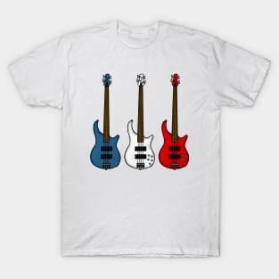 Bass Guitar French Flag Bassist Musician France T-Shirt